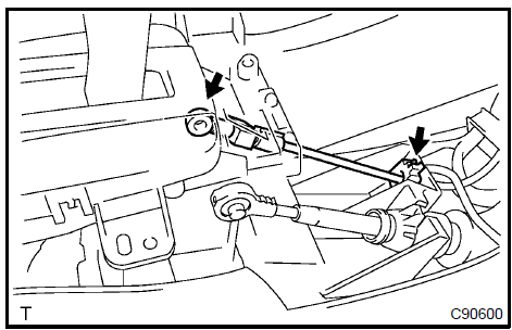 Disconnect floor shift parking lock cable assy