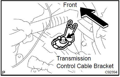  Remove transmission control cable bracket No.2