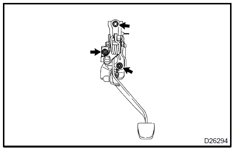 Remove clutch pedal assy