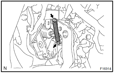 Install brake pedal return spring