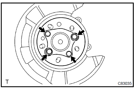Remove rear axle hub & bearing assy LH