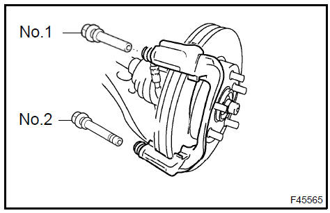 Remove front disc brake cylinder slide pin