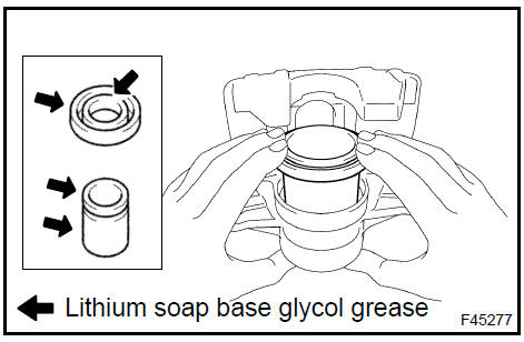 Install front disc brake piston