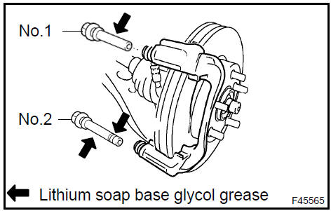 Install front disc brake cylinder slide pin