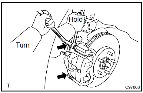 Install front disc brake cylinder sub-assy