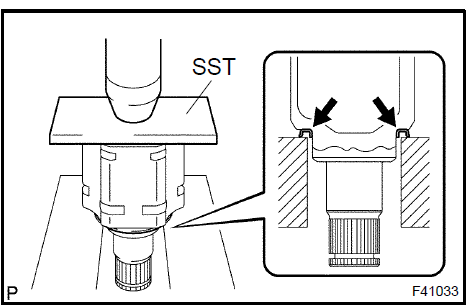 Install front drive shaft dust cover LH