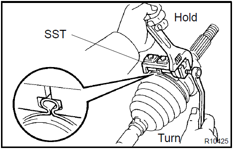 d. Using SST, measure the clearance of the outboard joint