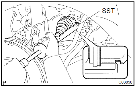 Remove front drive shaft assy LH