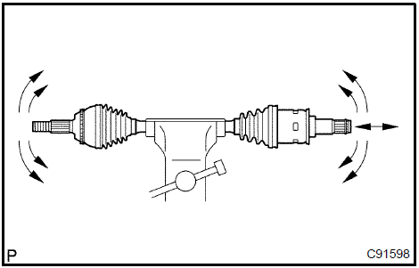 Inspect front drive shaft assy