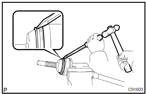 Remove front wheel bearing dust deflector  LH No.2 (W/O ABS)