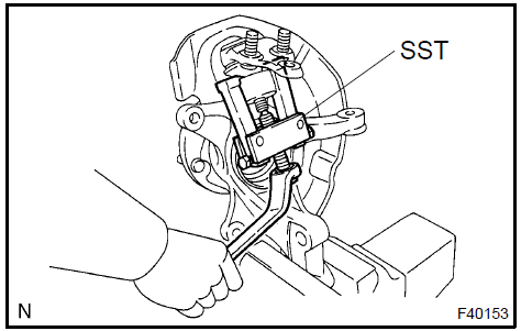 Remove lower ball joint assy front LH