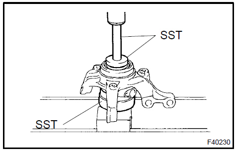  Remove front axle hub LH bearing