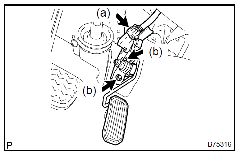 Install accelerator pedal assy