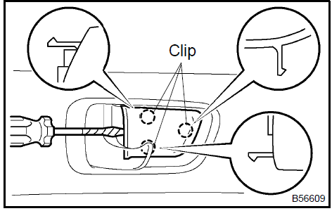 Remove rear door inside handle bezel plug LH