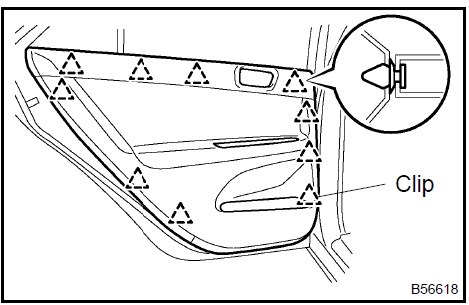 Remove rear door trim board sub-assy LH