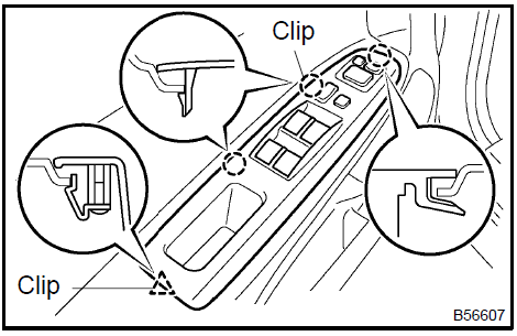 Remove power window regulator master switch assy