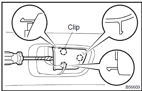 Remove front door inside handle bezel plug
