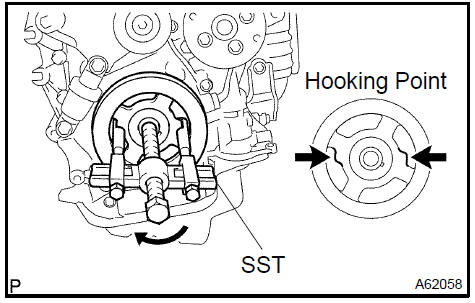 9. REMOVE TIMING GEAR CASE OR TIMING CHAIN