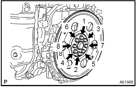 10. INSTALL FLYWHEEL SUB−ASSY