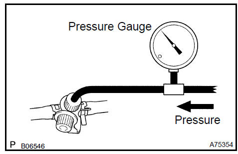 2. Check if the pressure decreases when the fuel tank