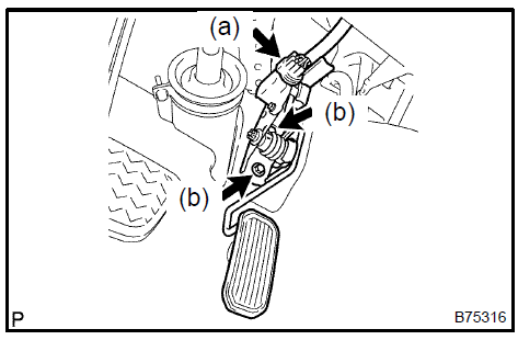 Remove accelerator pedal assy