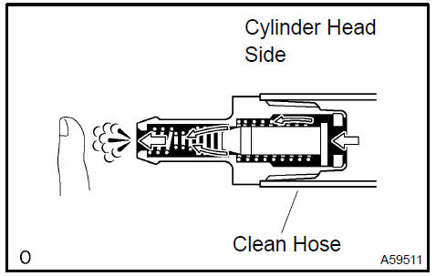 2) Blow air into the intake manifold side, and check