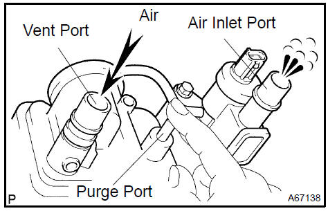 2. While holding the air inlet port closed, blow air (0.39