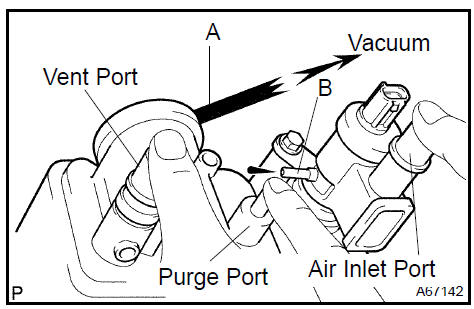 3. While holding the vent, purge and air inlet ports