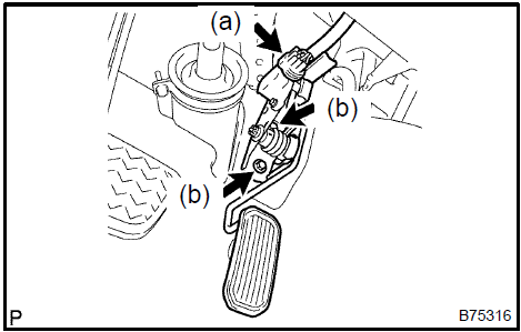 Remove accelerator pedal assy