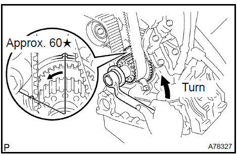 e. Remove the timing belt in this order.