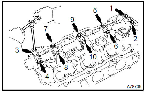 a. Align the camshaft drive and driven gears timing marks