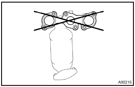 Inspect exhaust manifold converter sub-assy No.2