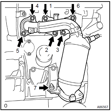 Install exhaust manifold converter sub-assy No.2