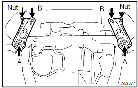 d. Install the front suspension member brace rear RH and