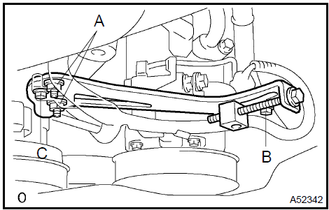 Install generator belt adjusting bar