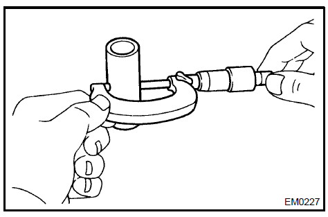 c. Using a caliper gauge, measure the inside diameter of the