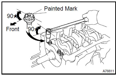 n. Uniformly install and tighten the 8 main bearing cap bolts