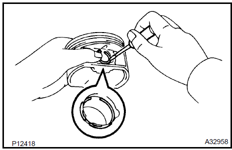 Install piston pin hole snap ring