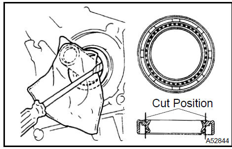 b. Using SST and a hammer, tap in the oil seal until its