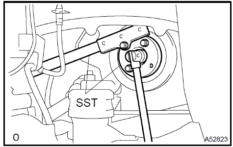 b. Using SST and the pulley bolt, remove the pulley.