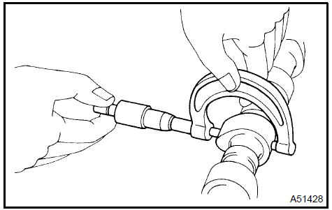 c. Inspect the camshaft journals.