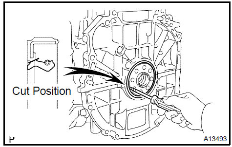 Remove engine rear oil seal