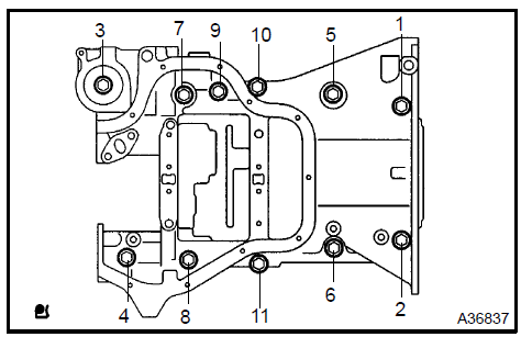 Remove stiffening crankcase assy