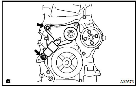 Remove V-ribbed belt tensioner assy