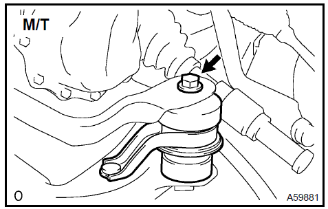 c. Install the engine mounting insulator RH with the nut.