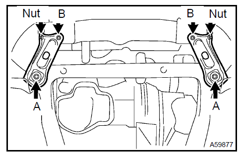 d. Install the front suspension member brace rear RH and