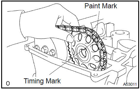 2. Raise the No. 2 camshaft and temporarily tighten