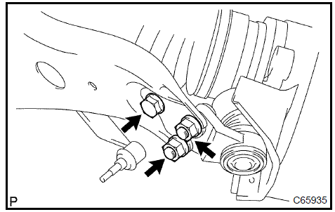  Install front suspension arm sub-assy lower No.1 LH