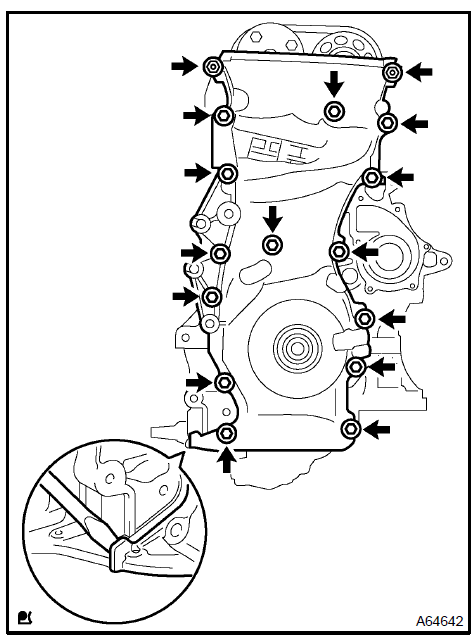 Remove timing chain or belt cover sub-assy