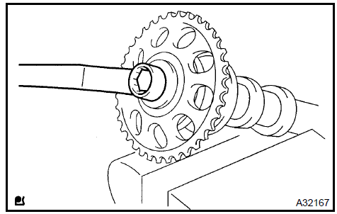 Remove camshaft timing gear or sprocket